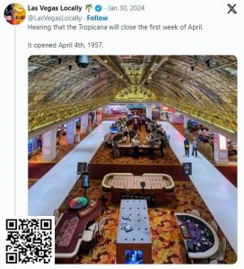 【EV扑克】标志性的拉斯维加斯Tropicana娱乐场将于4月关闭,为奥克兰运动家队的搬迁做准备-EV德州扑克