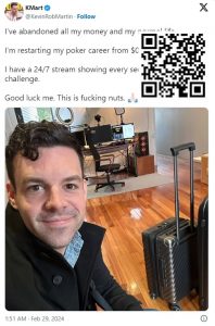 【EV扑克】整大活!知名牌手开启7X24不间断直播,挑战从零开始打到5千刀-EV德州扑克