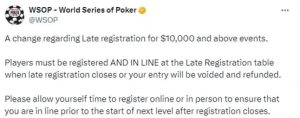 【EV扑克】有人故意在最后一刻才报名参赛获得优势，引发不满引WSOP官方下场-EV德州扑克