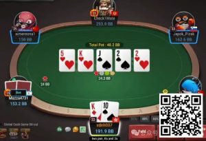 【EV扑克】牌局分析:河牌花到,顶对弱踢面对满池-EV德州扑克