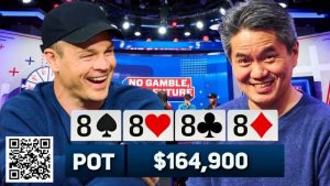 【EV扑克】8888！翻牌天四条遇上河牌顺，香港金融大亨拿下6位数底池-EV德州扑克