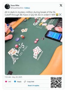 【EV扑克】WSOP的神奇时刻：Michael Moncek在盲注位全下，没想到身后有JJ、QQ、KK和AA-EV德州扑克