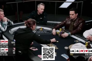 【EV扑克】葫芦成牌却仅跟注,Veldhuis诡异决策引全场调侃!与Keating扑克对决再掀波澜-EV德州扑克