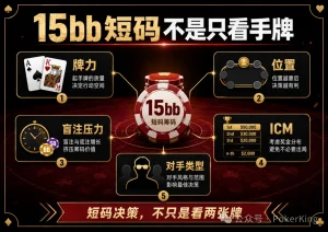 【EV扑克】决赛桌剩15bb拿到AK，推还是加注？短码决策不是看牌力，是看这五件事-EV德州扑克