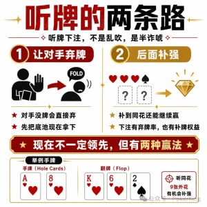 【EV扑克】听牌到底该不该下注？记住这八个字：单挑就打，人多就缩-EV德州扑克