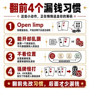 【EV扑克】翻前四个坏习惯:别再让筹码从“随手一下”里漏走-EV德州扑克